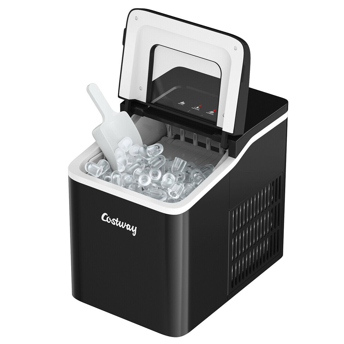 26lbs/24h Portable Countertop Ice Maker Machine with Scoop 9 Ice Cubes Ready in 8 minutes, Black