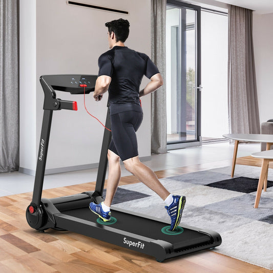 3HP Folding Electric Treadmill, Red Treadmills Red at Gallery Canada