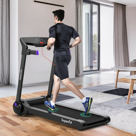 3HP Folding Electric Treadmill Running Machine, Purple