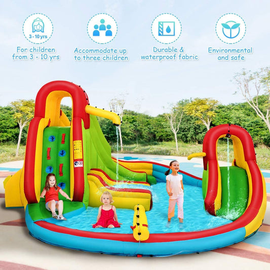 Kids Inflatable Water Slide Bounce Park, 480 W Blower, Yellow Bounce House Yellow at Gallery Canada