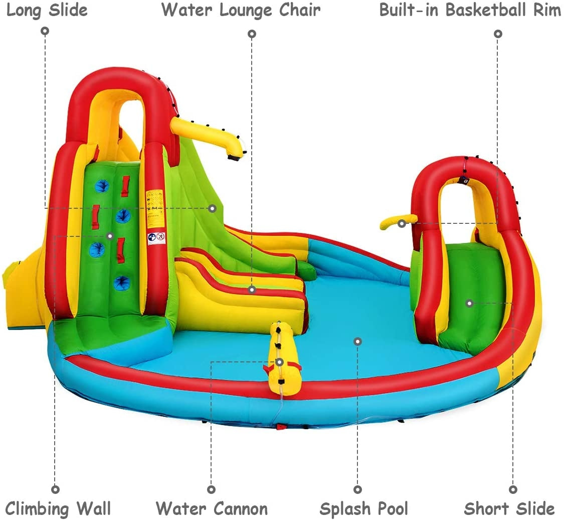 Kids Gift Inflatable Water Slide Bounce Park with 480 W Blower, Yellow Bounce House at Gallery Canada
