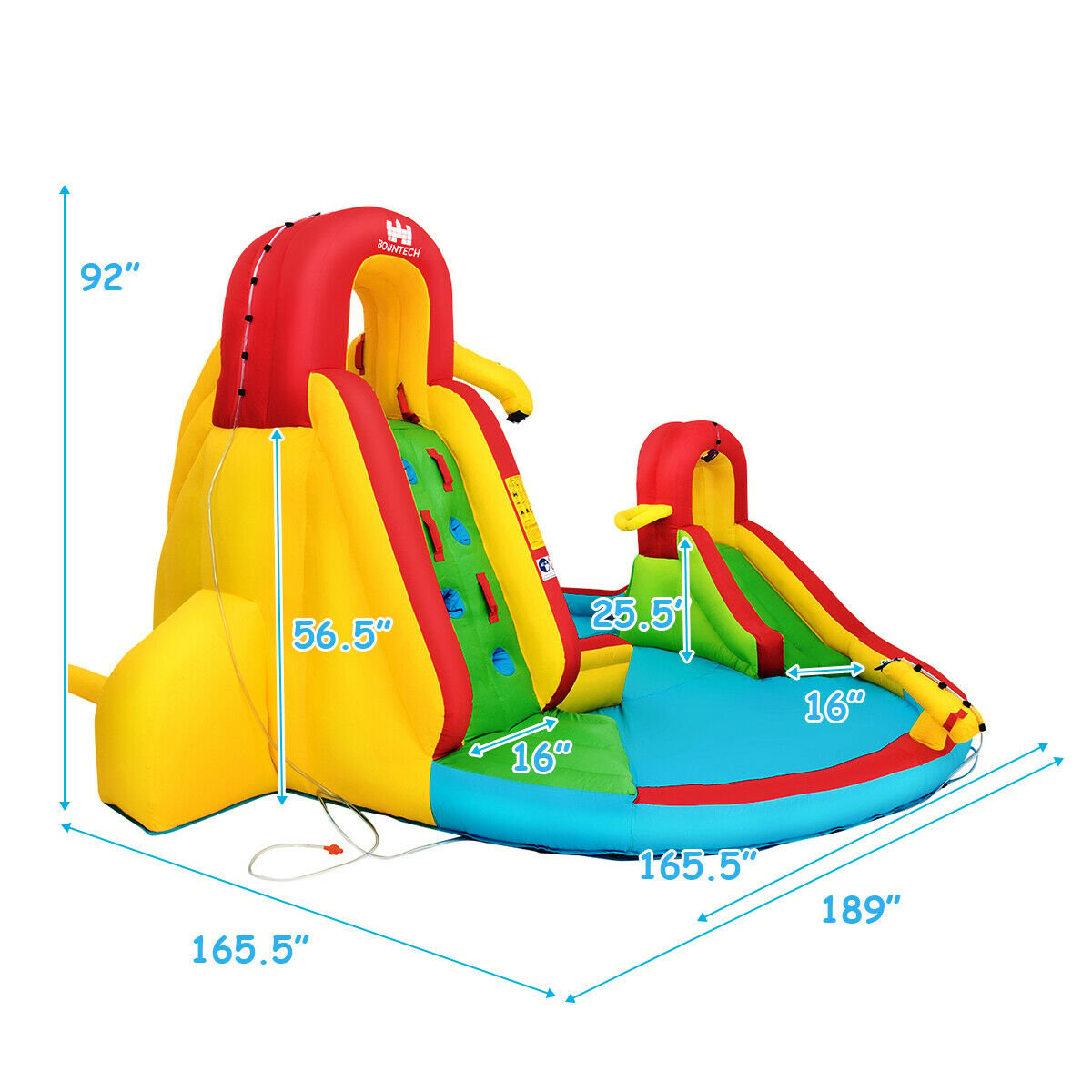 Kids Gift Inflatable Water Slide Bounce Park with 480 W Blower, Yellow at Gallery Canada