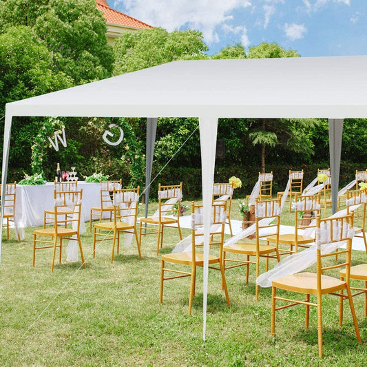 10 x 20 Feet Waterproof Canopy Tent with Tent Peg and Wind Rope Canopies White at Gallery Canada