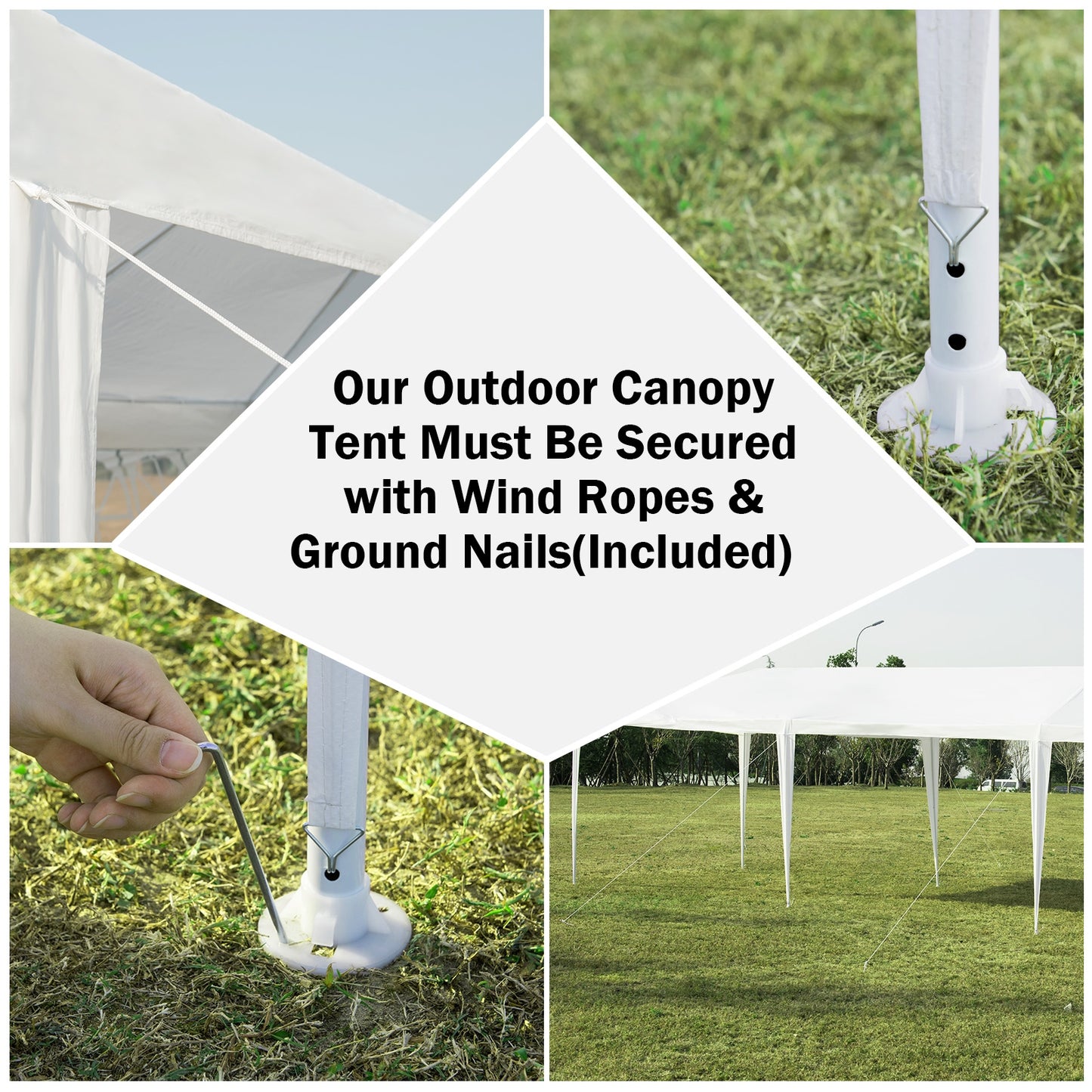 10 x 20 Feet Waterproof Canopy Tent with Tent Peg and Wind Rope Canopies at Gallery Canada