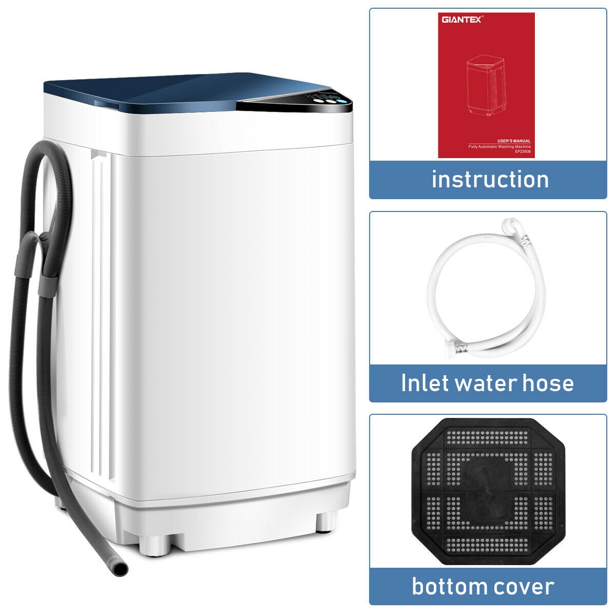 Full Automatic Washing Machine, 7.7 lbs, Germicidal, Blue Washing Machines at Gallery Canada