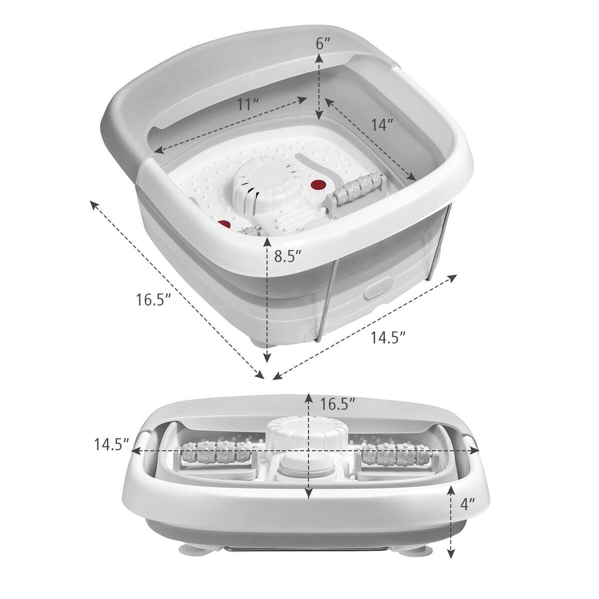 Foot Spa Bath Motorized Massager with Heat Red Light, Gray at Gallery Canada