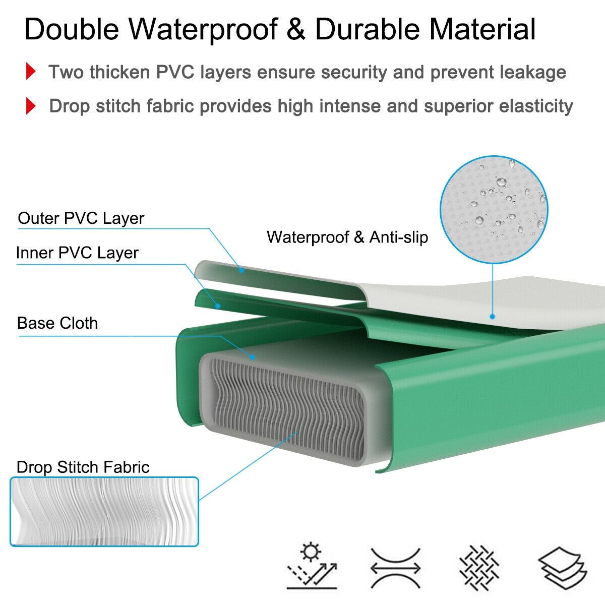 10 Feet Inflatable Gymnastics Mat, Green