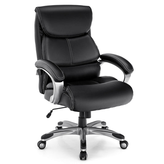 Adjustable Executive Office Recliner Chair with High Back and Lumbar Support, Black - Gallery Canada