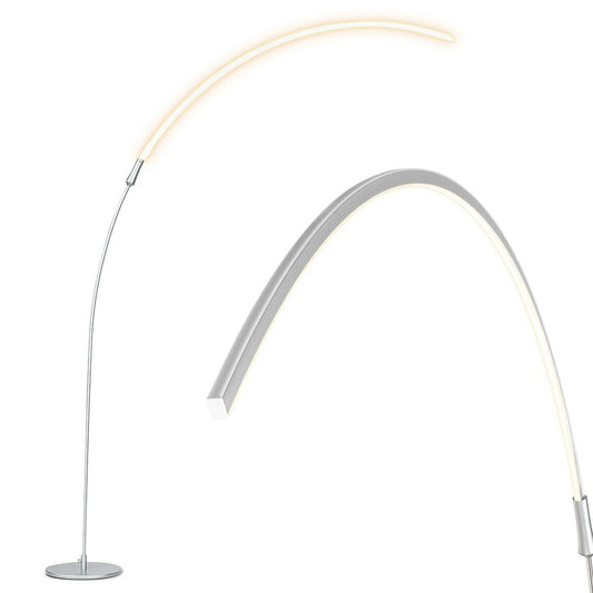 LED Arc Floor Lamp with 3 Brightness Levels-Silver, Silver