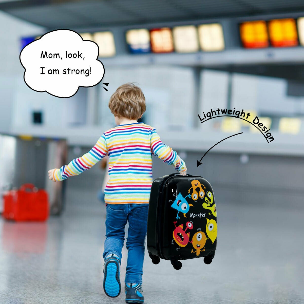 Kids Luggage Set, 12 Inch Backpack, 16 Inch Rolling Suitcase, Black Kids Luggage at Gallery Canada