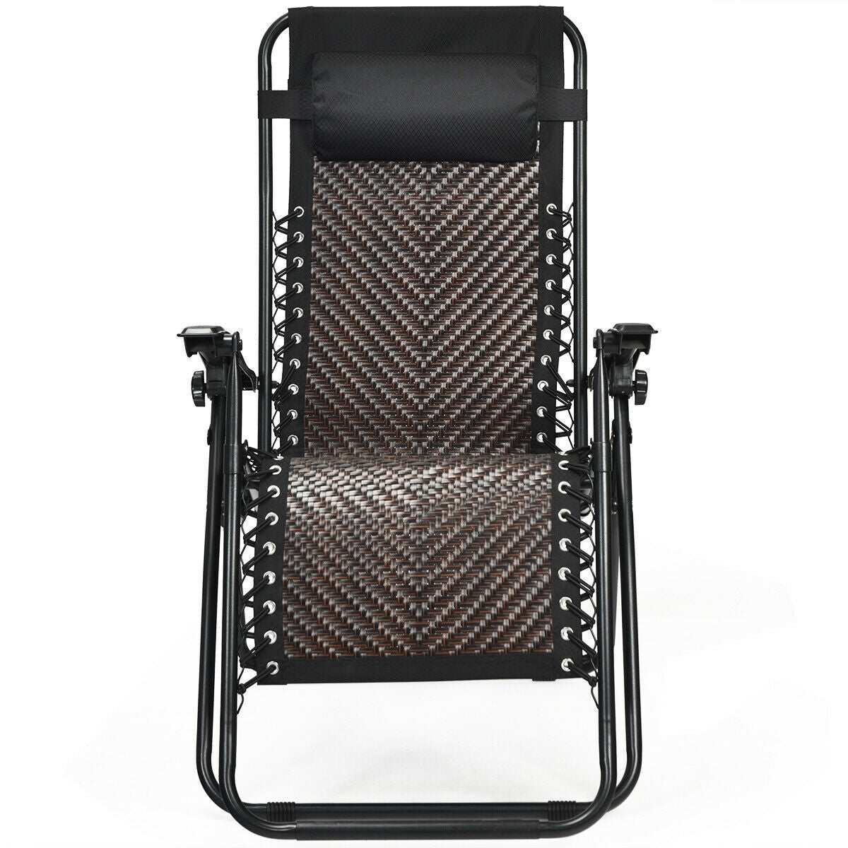 Folding Rattan Zero Gravity Lounge Chair, 2 Pieces, Light Brown Beach & Lawn Chairs at Gallery Canada