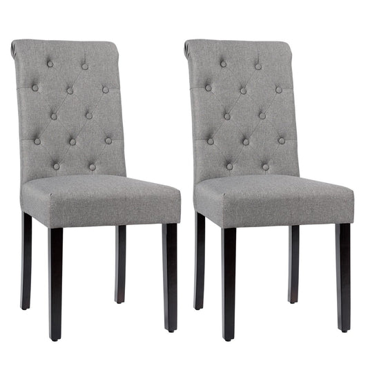 Set of 2 Tufted Dining Chair, Gray at Gallery Canada