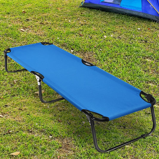 Outdoor Folding Camping Bed, Blue Camping Furniture Blue at Gallery Canada