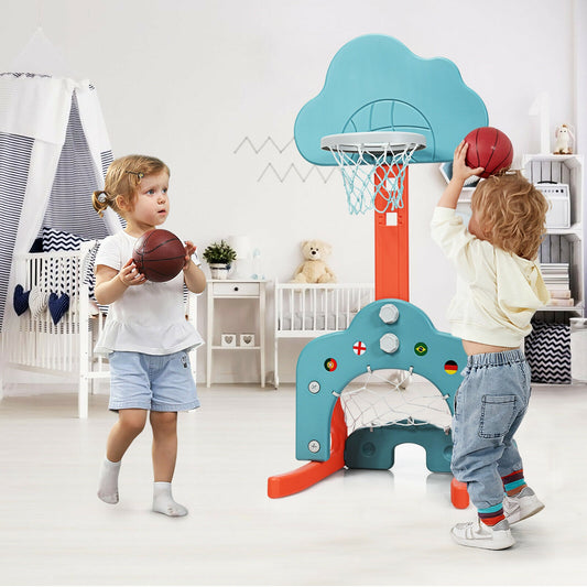 Kids Basketball Hoop Set, 3-In-1 With Balls, Green Toy Sports Green at Gallery Canada