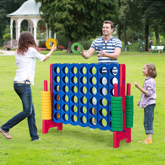 Jumbo 4-to-Score Giant Game Set with 42 Jumbo Rings and Quick-Release Slider, Red Lawn Games Red at Gallery Canada