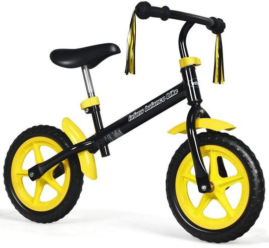 Adjustable Lightweight Kids Balance Bike, Yellow