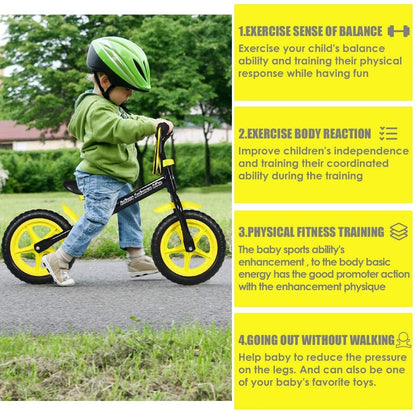 Adjustable Lightweight Kids Balance Bike, Yellow at Gallery Canada