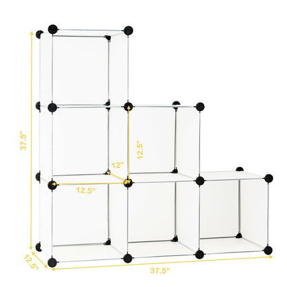 6 Cubes Storage Organizer with Rustproof Steel Frame for Indoor Use, White