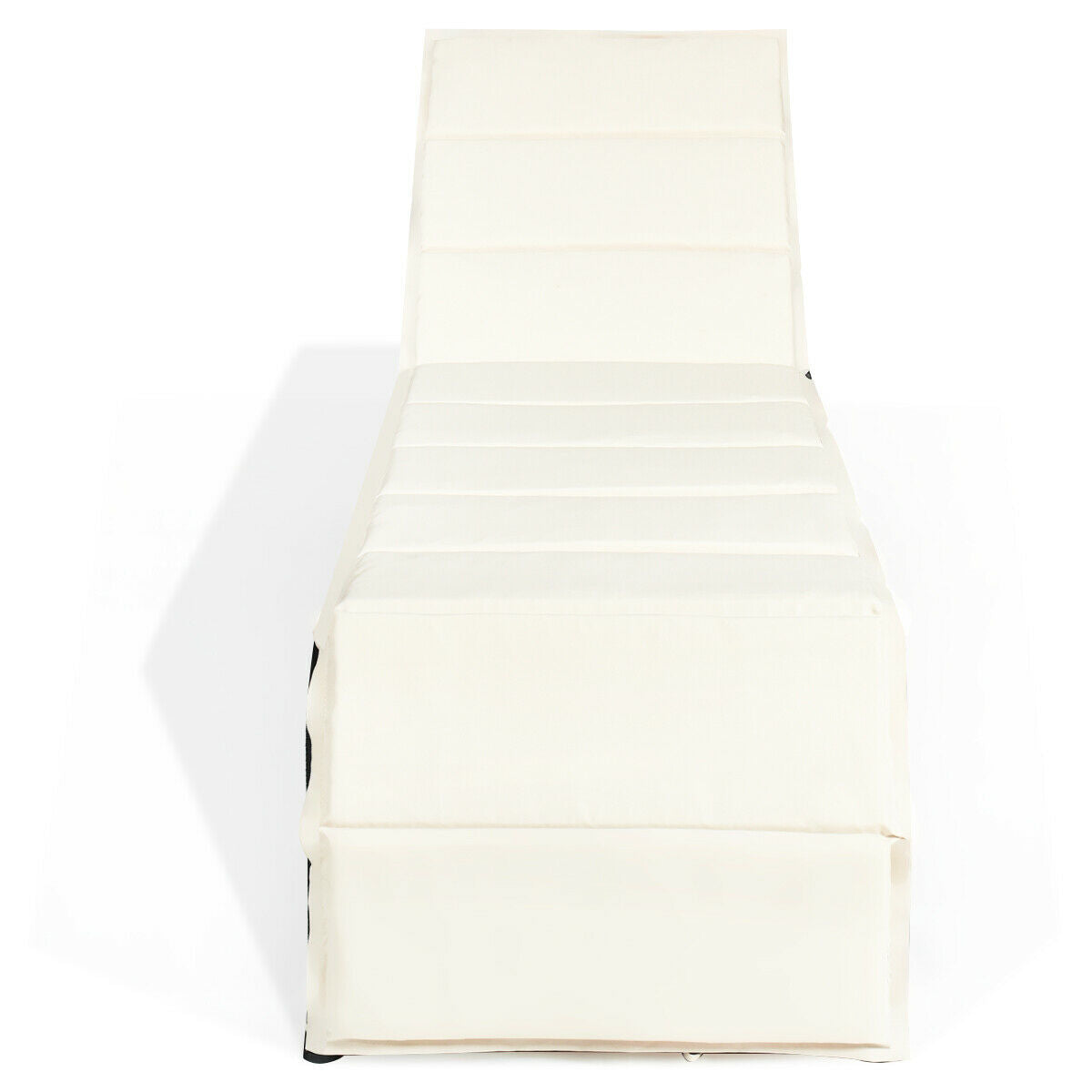 Adjustable Rattan Lounge Chair, With Cushions, White