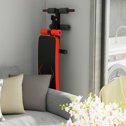 Folding Weight Bench, Adjustable Sit-Up Board, Red Benches Racks & Bars Red at Gallery Canada
