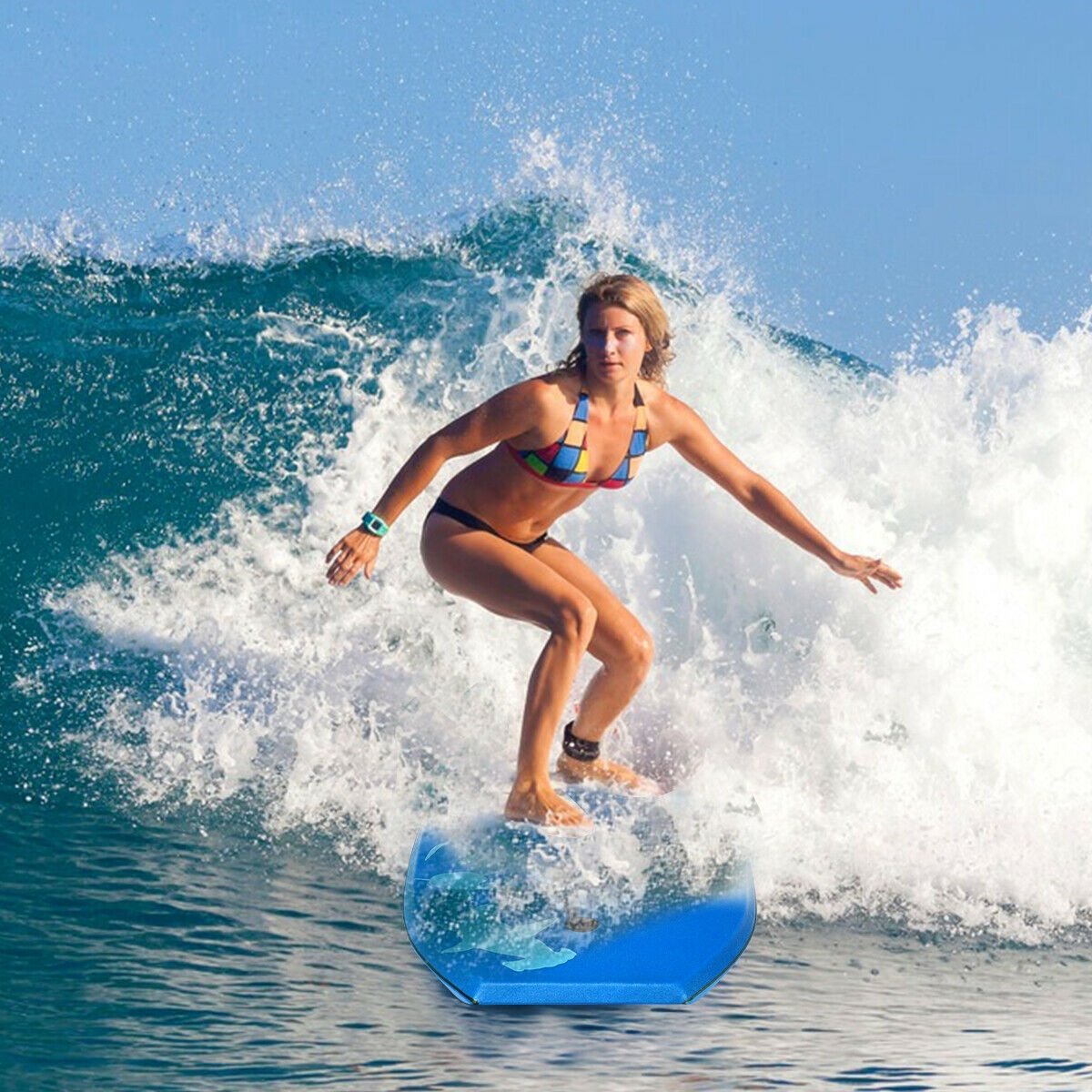 Lightweight Super Bodyboard Surfing with EPS Core Boarding-S, Blue