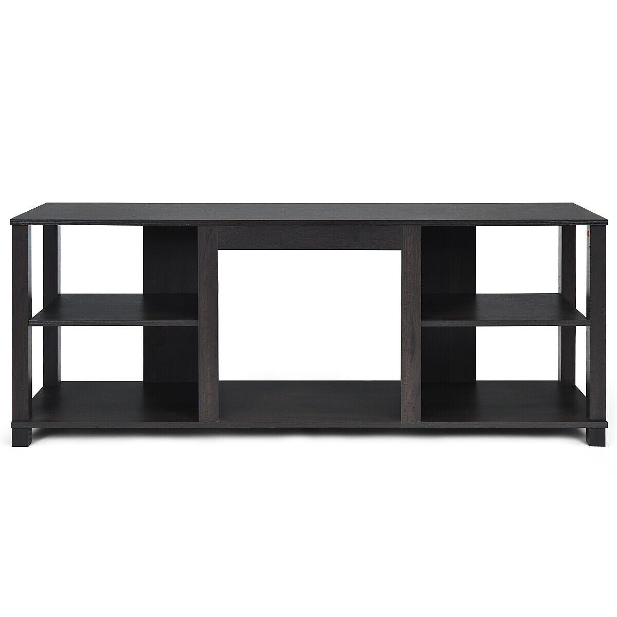 2-Tier TV Cabinet Console, Adjustable Shelves, Black