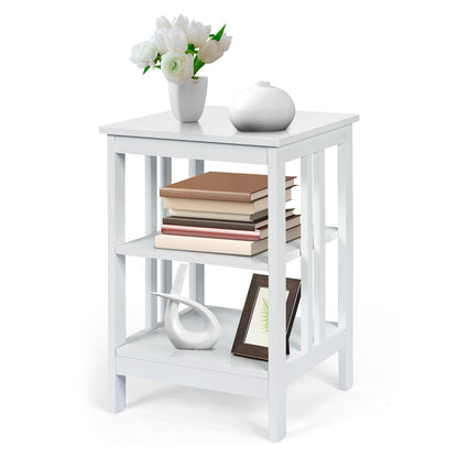 3-tier Side Table Nightstand with Stable Structure, White at Gallery Canada
