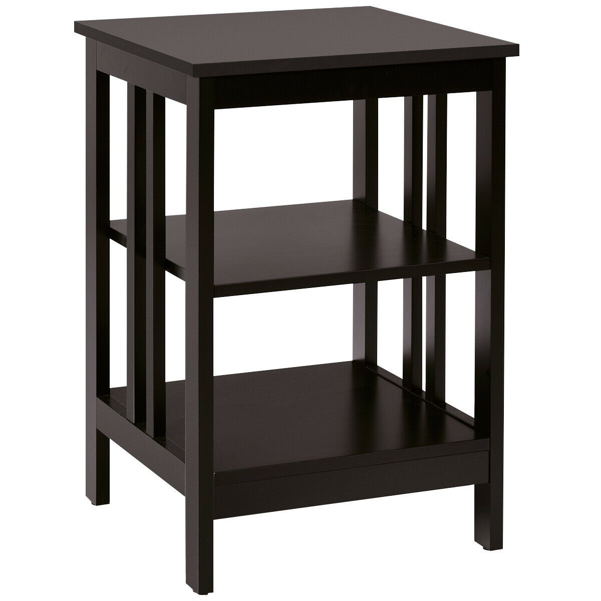 3-tier Side Table Nightstand with Stable Structure, Dark Brown at Gallery Canada