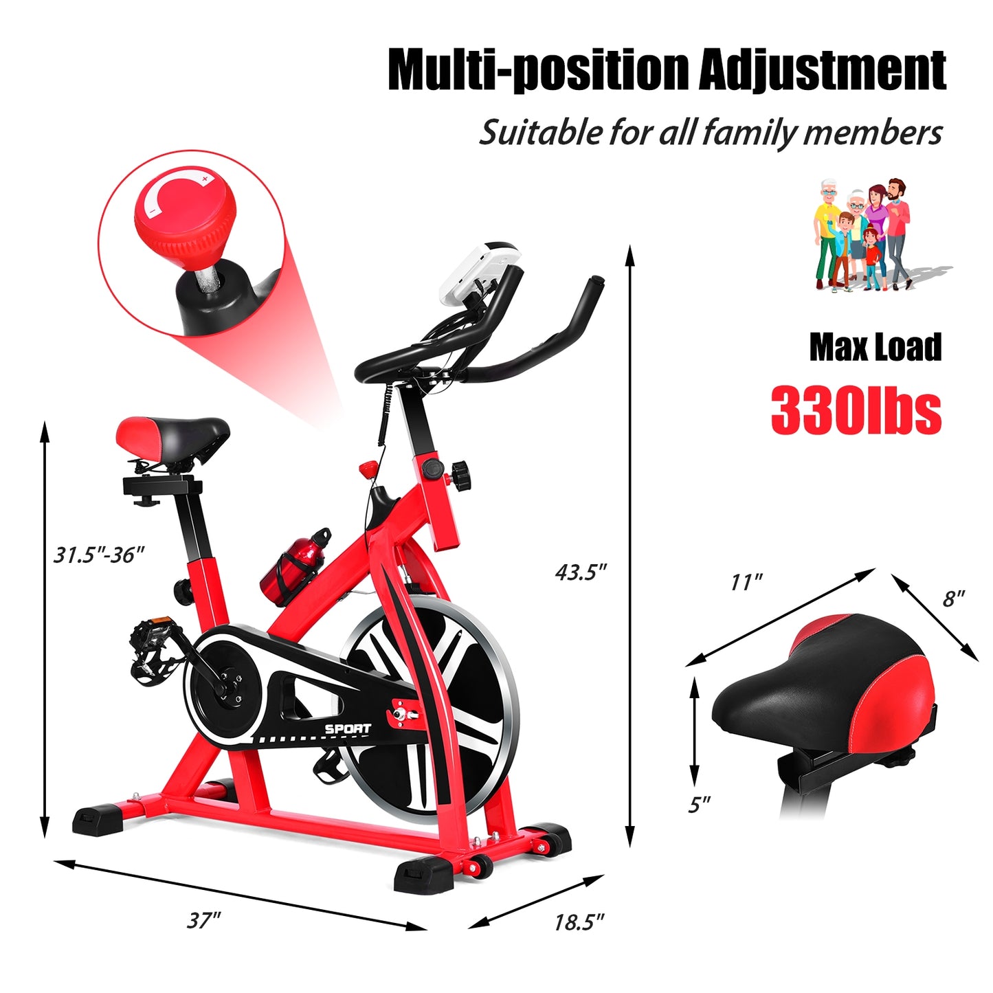 Adjustable Exercise Bicycle for Cycling and Cardio Fitness at Gallery Canada