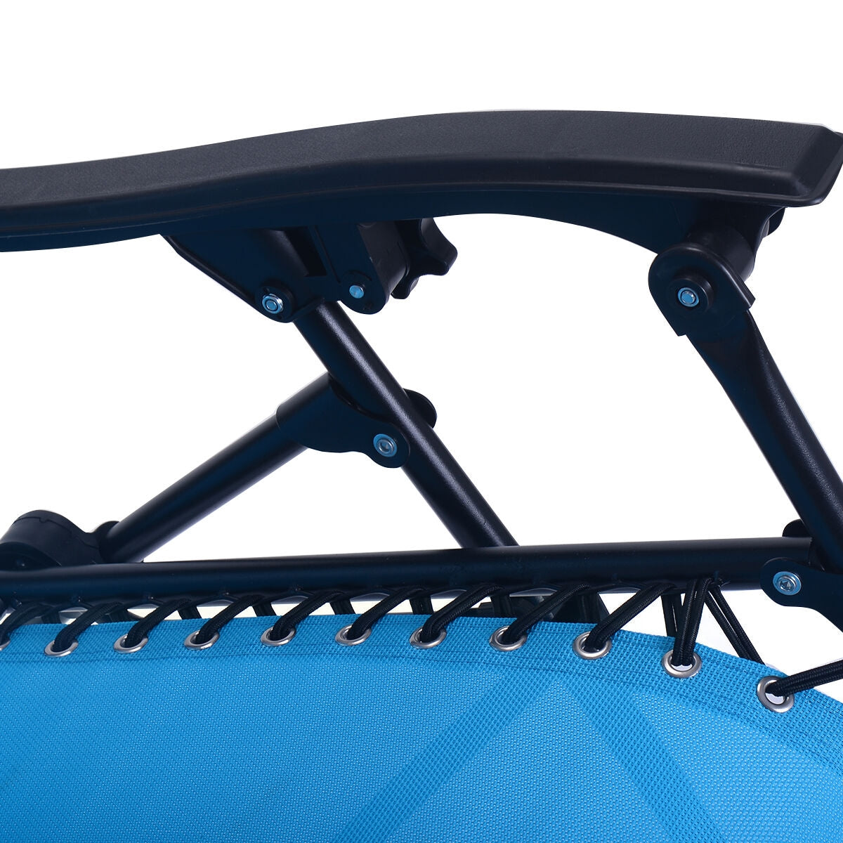 2 Pieces Folding Lounge Chair with Zero Gravity, Light Blue Beach & Lawn Chairs at Gallery Canada