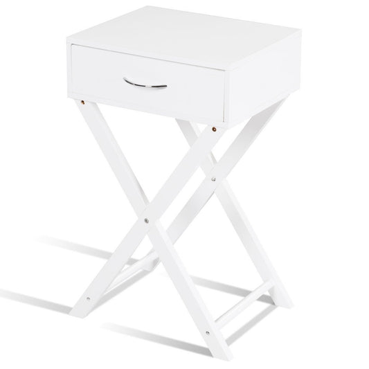Modern X-Shape Accent Side End Table, White at Gallery Canada