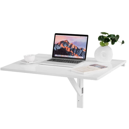 Wall-Mounted Drop-Leaf Table Folding Kitchen Dining Table Desk, White at Gallery Canada