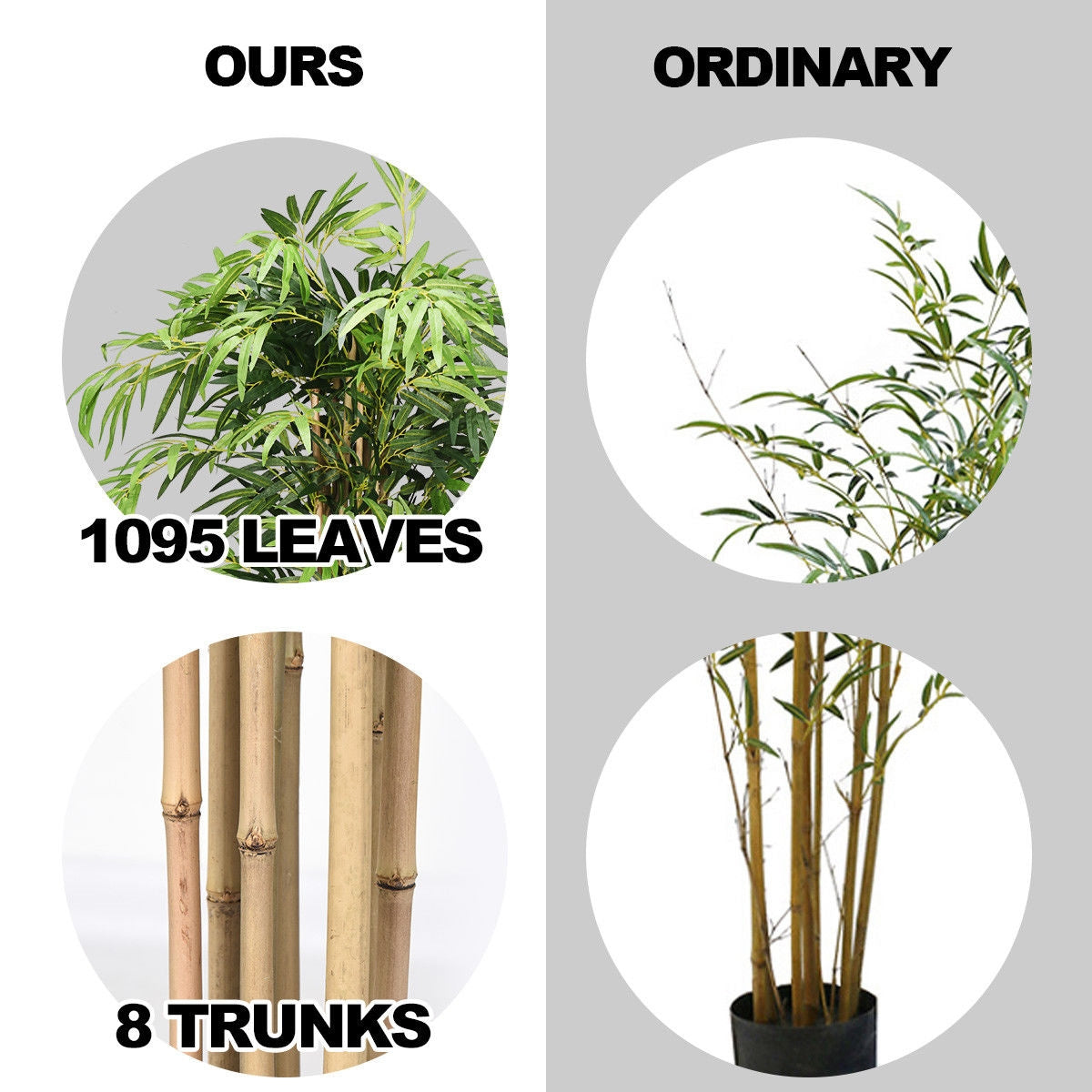5-Feet Artificial Bamboo Silk Tree Indoor-Outdoor Decorative Planter, Green Faux Plants at Gallery Canada