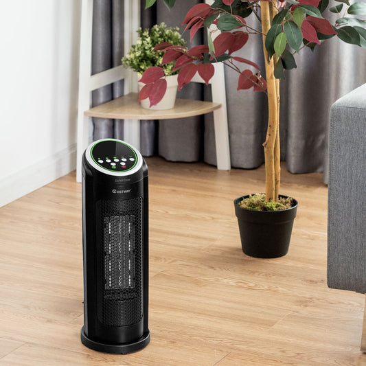 1500 W LED Portable Oscillating PTC Ceramic Space Heater, Black Space Heaters Black at Gallery Canada