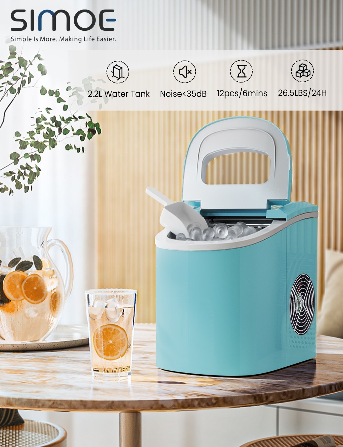 Mini Portable Compact Electric Ice Maker Machine, Green at Gallery Canada