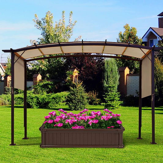 6.7 x 17 Feet Pergola Structure Universal Replacement Canopy Cover Outdoor Shades beige at Gallery Canada