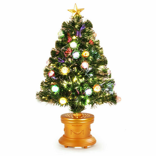 3' Pre-Lit Fiber Optical Firework Christmas Tree, Green - Gallery Canada