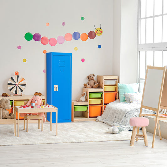 48 Inch Kid Safe Storage Children Single Tier Metal Locker, Blue Kids Storage Blue at Gallery Canada