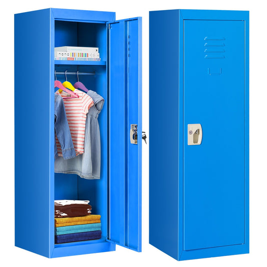 48 Inch Kid Safe Storage Children Single Tier Metal Locker, Blue at Gallery Canada