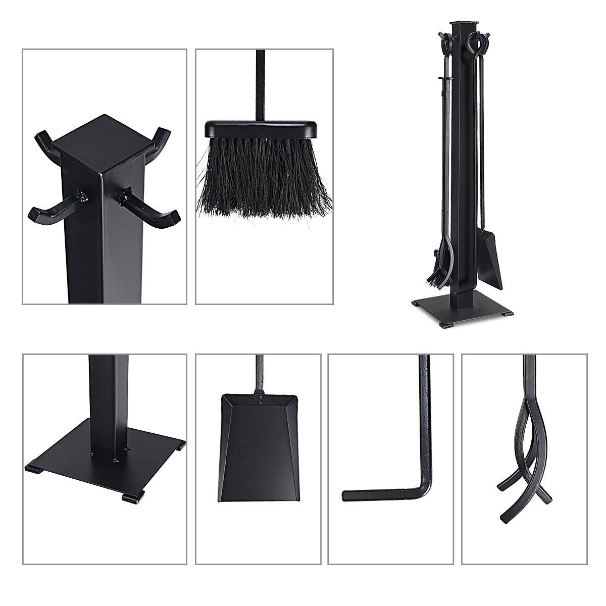 5 Pieces Fireplace Iron Fire Place Tool Set , Black at Gallery Canada