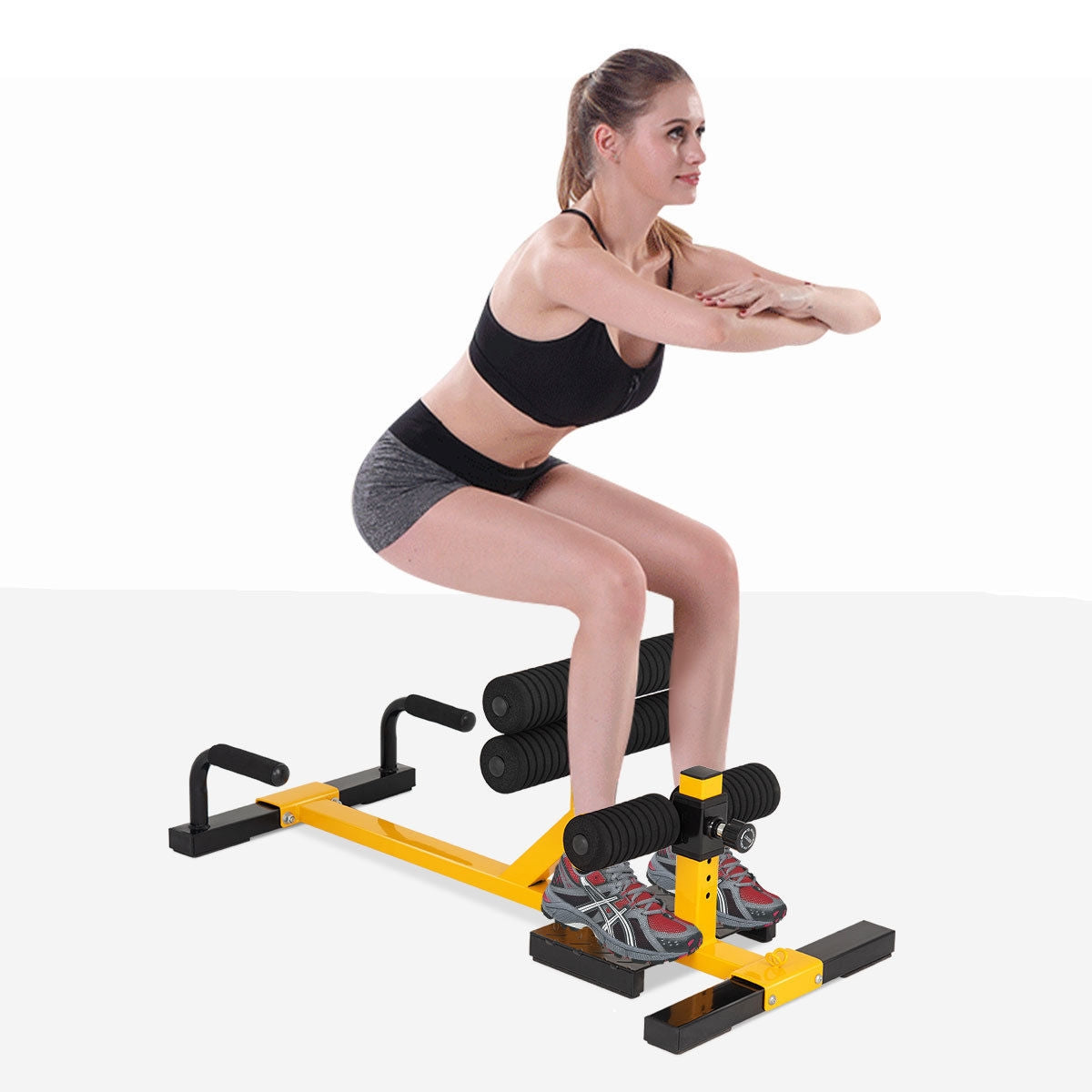 3-in-1 Sissy Squat Ab Workout Home Gym Sit Up Machine, Yellow Benches Racks & Bars at Gallery Canada