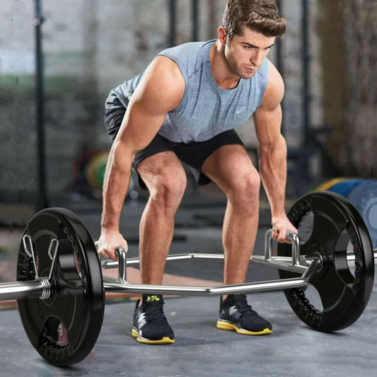 56 Inch Olympic Hexagon Deadlift Trap Bar, Silver Benches Racks & Bars Silver at Gallery Canada