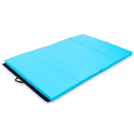 4' x 6' x 2" PU Thick Folding Panel Exercise Gymnastics Mat, Blue at Gallery Canada
