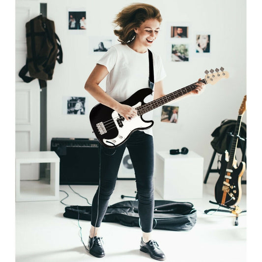 Full Size 4 String Electric Bass Guitar, Black Guitar & Strings Black at Gallery Canada
