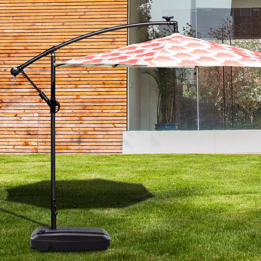 60L Plastic Weighted Fill Water Sand Wheel Patio Umbrella Base, Black Outdoor Umbrella Bases Black at Gallery Canada