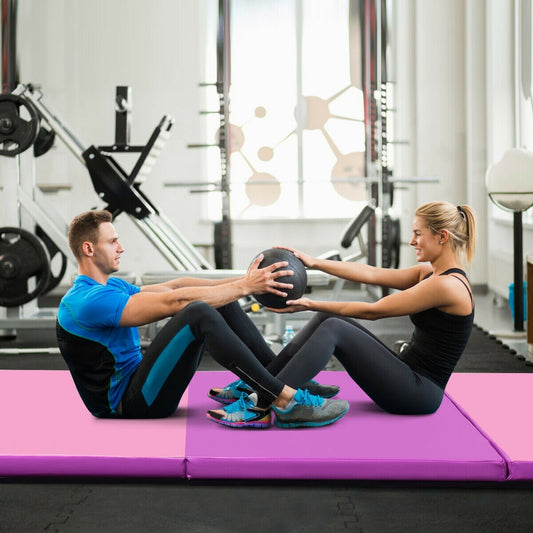 4 Feet x 10 Feet Thick Folding Panel Gymnastics Mat, Pink Purple Yoga & Gym Mats Pink & Purple at Gallery Canada