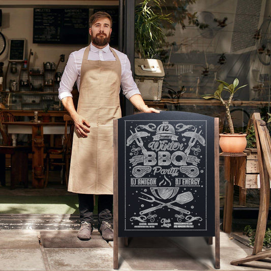 40 Inch Wood A-Frame Sidewalk Wedding Signage Chalkboard, Black
