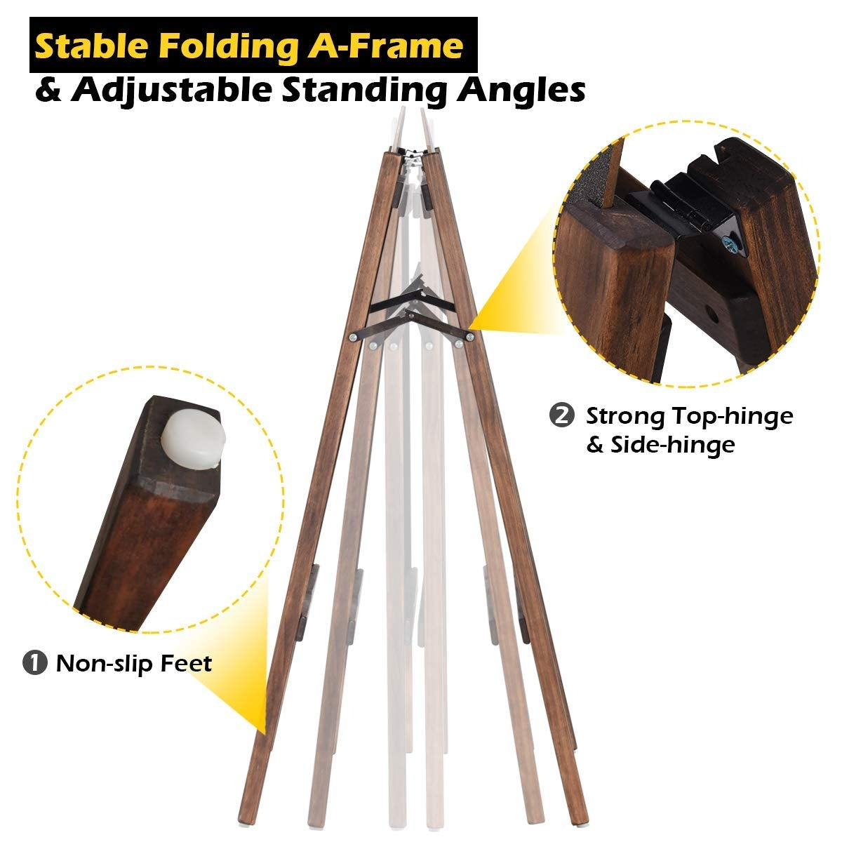 31.5 Inch Wood A-Frame Sidewalk Signage Chalkboard, Black Outdoor Decor at Gallery Canada