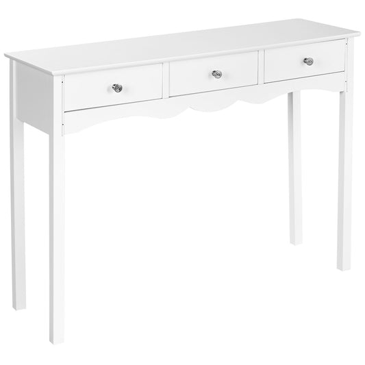Side Sofa Table with Storage 3-Drawers, White at Gallery Canada