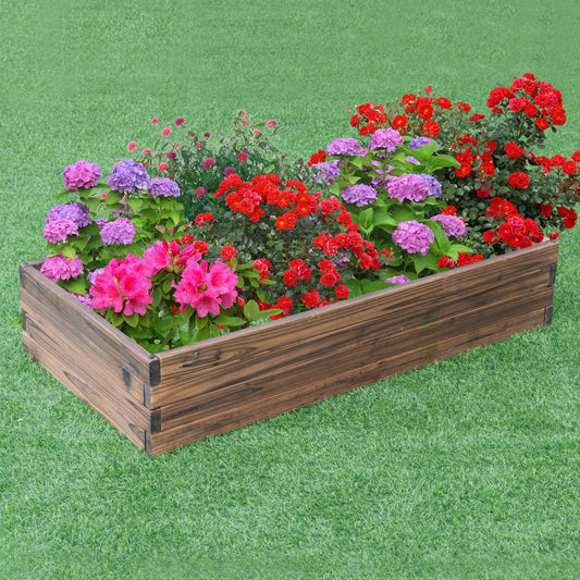 Elevated Wooden Garden Planter Box Bed Kit, Natural Raised Garden Beds Natural at Gallery Canada